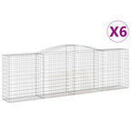 VidaXL Schanskorven 6 st gewelfd 400x50x120 140 cm ijzer