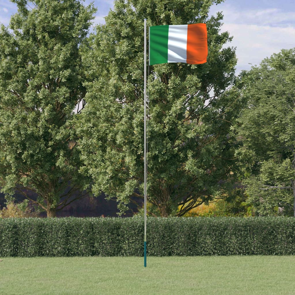 Vidaxl vlag met vlaggenmast ierland 6,08 m aluminium