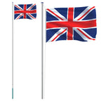Vidaxl vlag met vlaggenmast verenigd koninkrijk 6,08 m aluminium