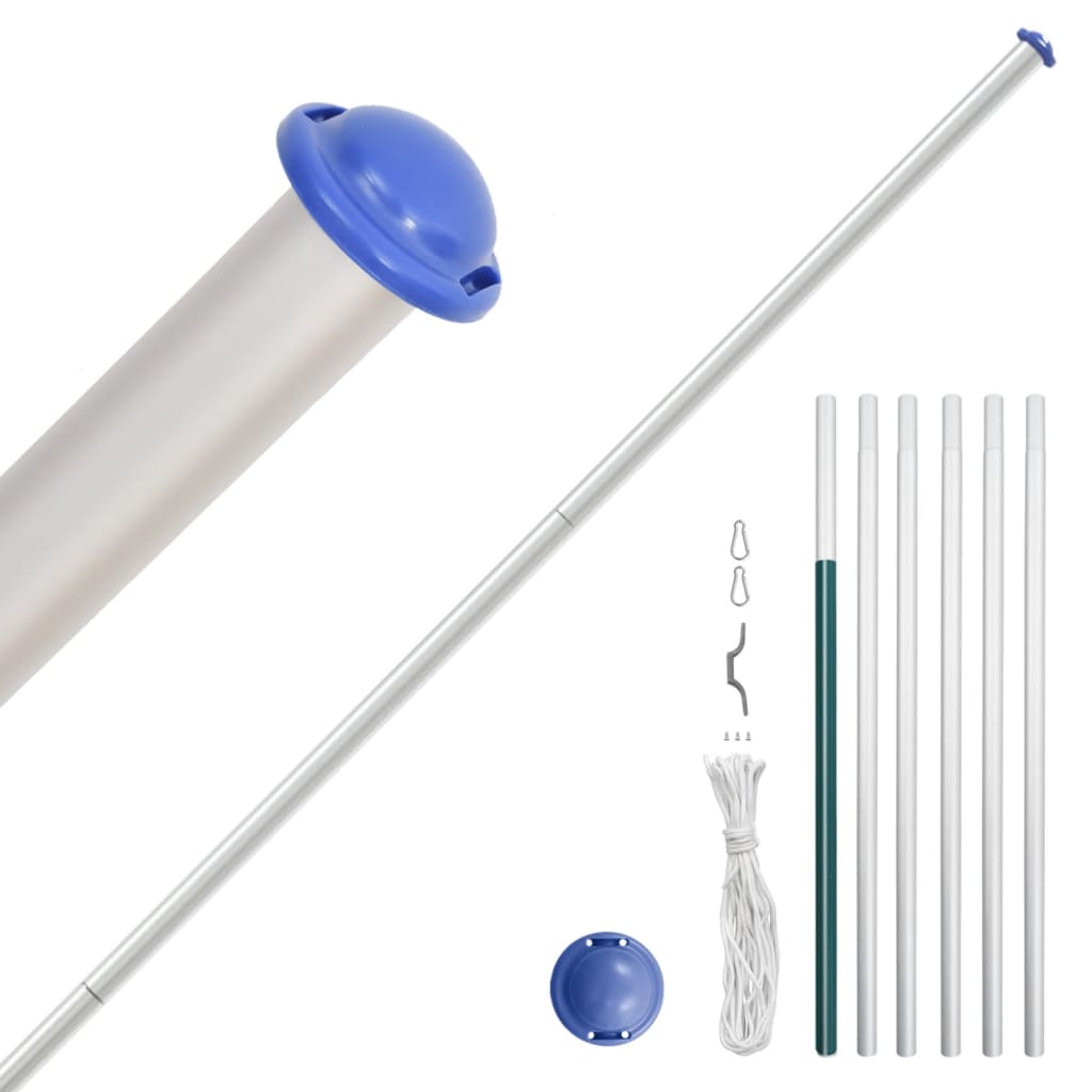 Vidaxl vlag met vlaggenmast europa 6,08 m aluminium