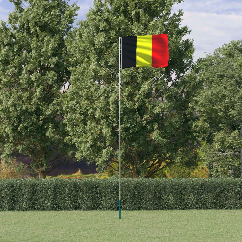 Vidaxl vlag met vlaggenmast belgië 5,5 m aluminium