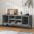 Vidaxl schoenenrek met metalen poten oslo 106x35x45 cm grenen grijs