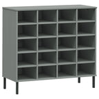 Vidaxl schoenenrek met metalen poten oslo 95x35x86 cm grenen grijs