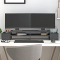 Vidaxl monitorstandaard 100x27,5x15 cm massief grenenhout grijs