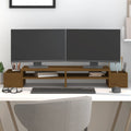 Vidaxl monitorstandaard 100x27,5x15 cm massief grenenhout honingbruin