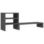 Vidaxl monitorstandaard 81x20x30 cm massief grenenhout grijs
