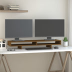 Vidaxl monitorstandaard 100x27x14 cm massief grenenhout honingbruin
