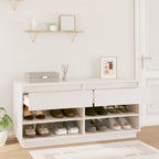Vidaxl schoenenkast 110x34x52 cm massief grenenhout wit