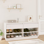 Vidaxl schoenenkast 110x34x52 cm massief grenenhout wit