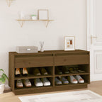 Vidaxl schoenenkast 110x34x52 cm massief grenenhout honingbruin
