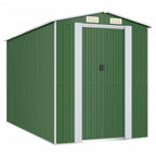 VidaXL Tuinschuur 192x357x223 cm gegalvaniseerd staal groen