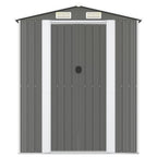 VidaXL Tuinschuur 192x357x223 cm gegalvaniseerd staal lichtgrijs
