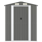 VidaXL Tuinschuur 192x440x223 cm gegalvaniseerd staal lichtgrijs