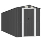 VidaXL Tuinschuur 192x523x223 cm gegalvaniseerd staal antracietkleurig