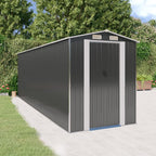 VidaXL Tuinschuur 192x606x223 cm gegalvaniseerd staal antracietkleurig