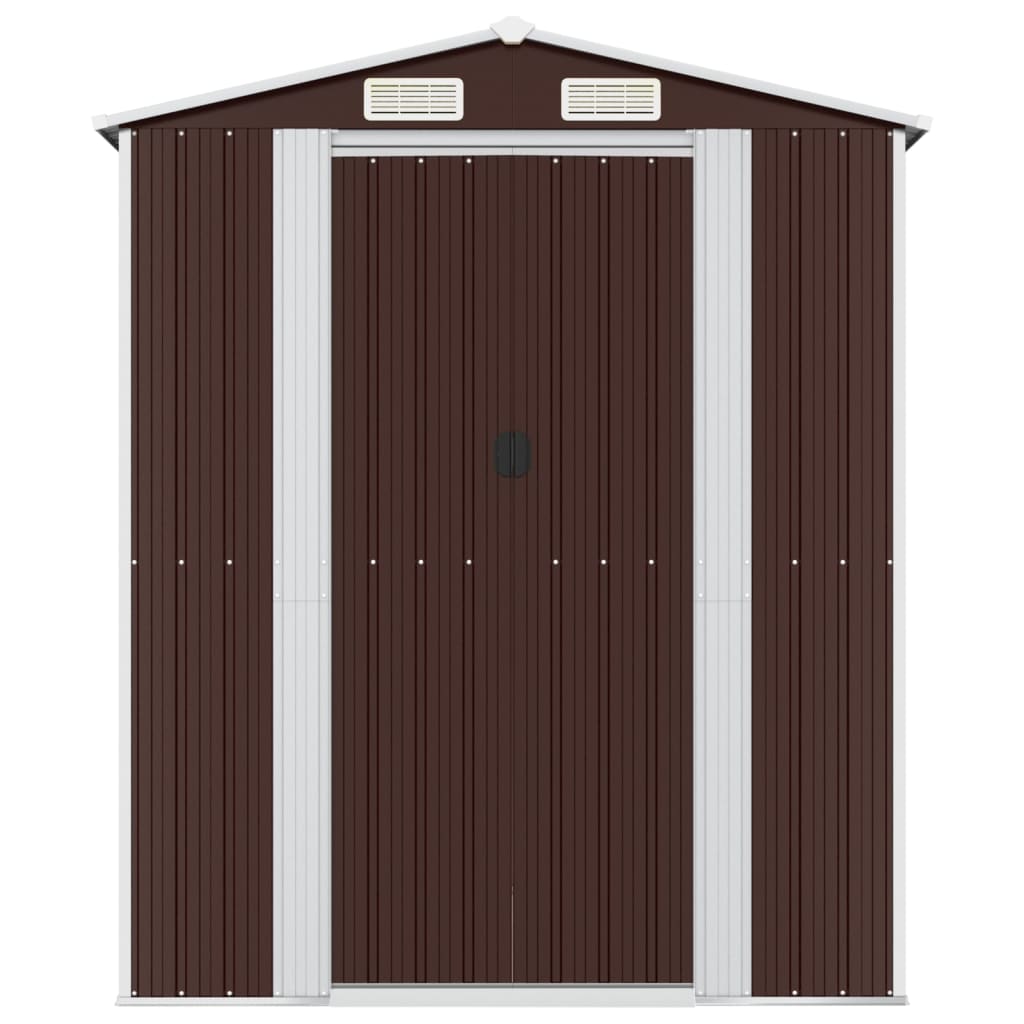 VidaXL Tuinschuur 192x357x223 cm gegalvaniseerd staal donkerbruin