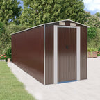 VidaXL Tuinschuur 192x606x223 cm gegalvaniseerd staal donkerbruin