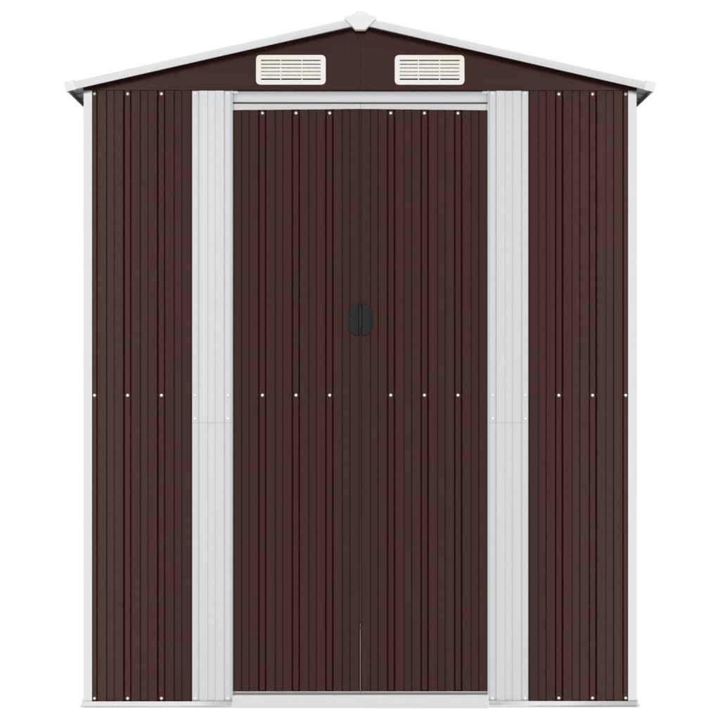 VidaXL Tuinschuur 192x689x223 cm gegalvaniseerd staal donkerbruin