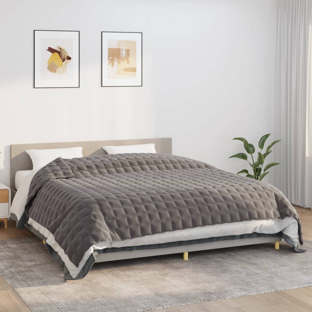 Vidaxl verzwaringsdeken 235x290 cm 15 kg stof grijs