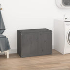 Vidaxl wasmand 88,5x44x66 cm massief grenenhout grijs