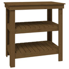 Vidaxl werkbank 78,5x50x80 cm massief grenenhout honingbruin