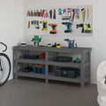 Vidaxl werkbank 181x50x80 cm massief grenenhout grijs