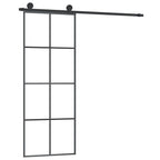 VidaXL Schuifdeur met beslag 76x205 cm ESG-glas en aluminium