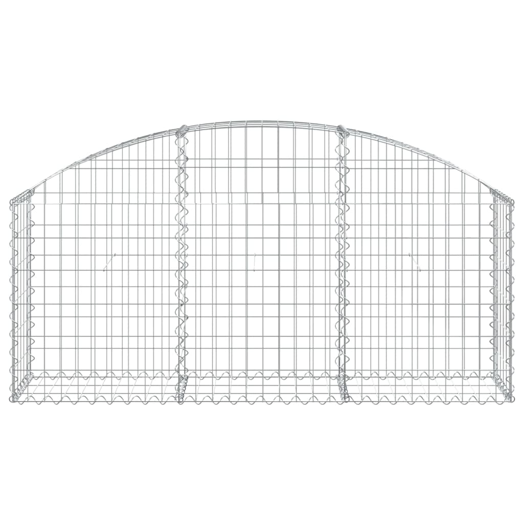 Vidaxl schanskorf gewelfd 150x30x60 80 cm gegalvaniseerd ijzer