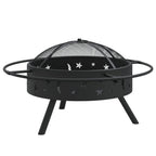 Vidaxl vuurplaats met pook xxl 70 cm staal