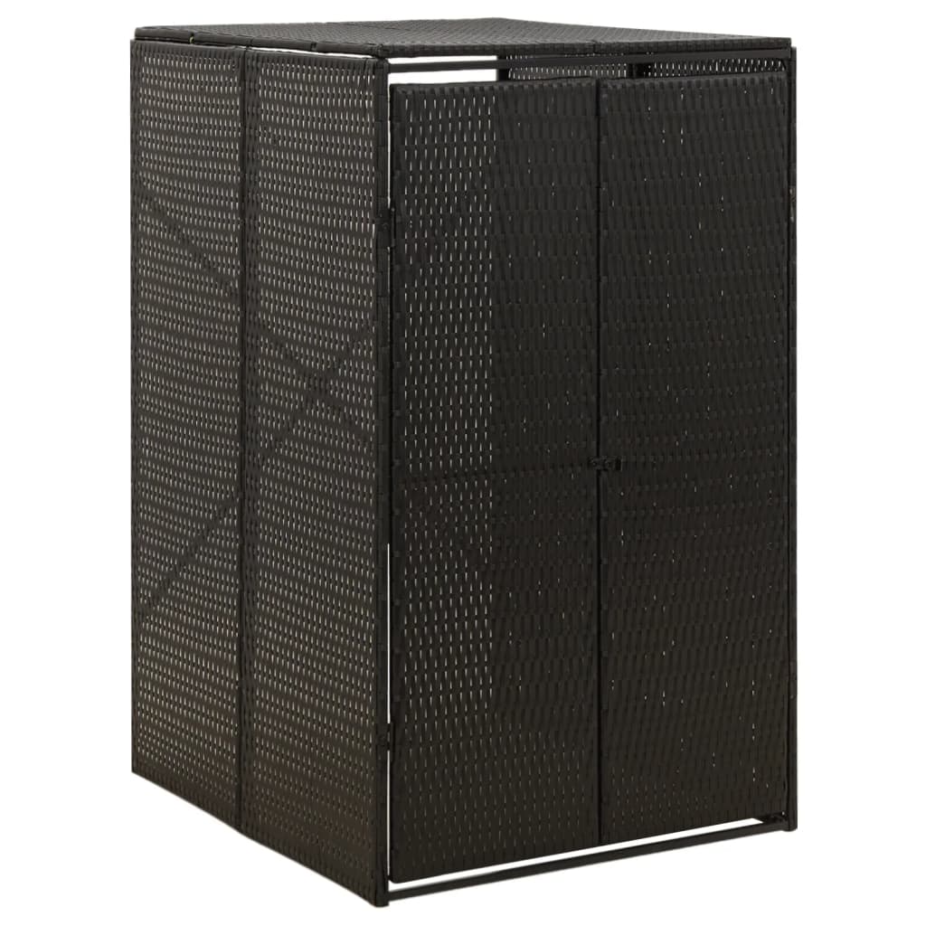 Vidaxl containerberging enkel 70x80x117 cm poly rattan zwart