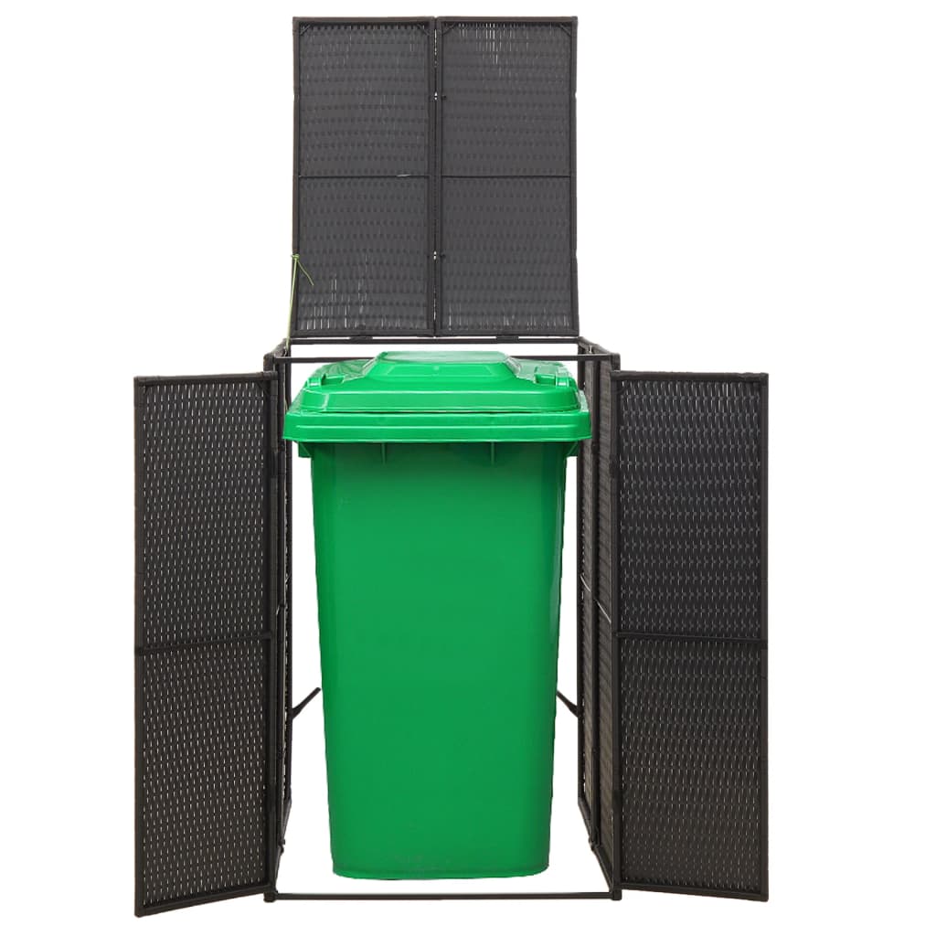 Vidaxl containerberging enkel 70x80x117 cm poly rattan zwart