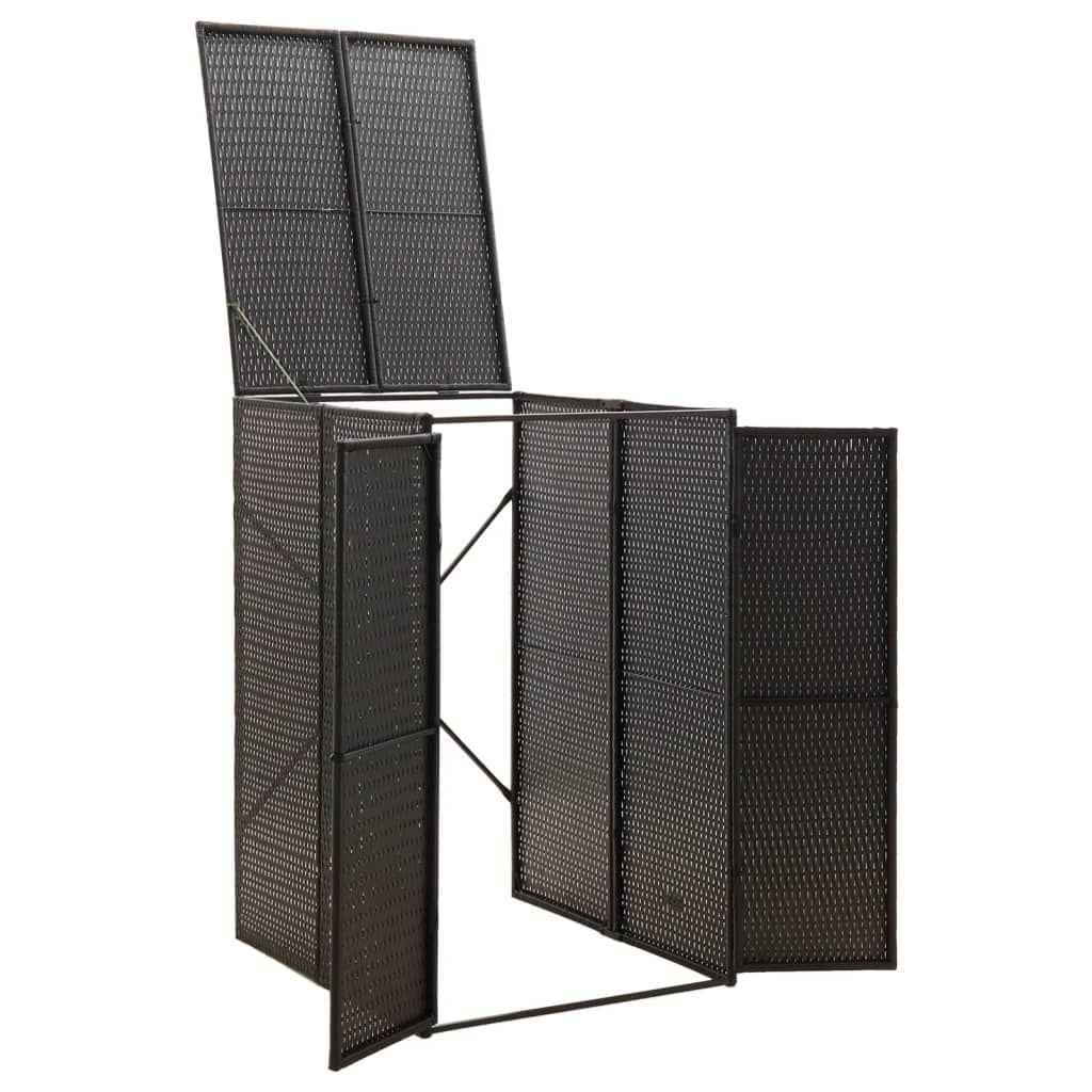 Vidaxl containerberging enkel 70x80x117 cm poly rattan zwart