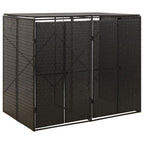 Vidaxl containerberging dubbel 140x80x117 cm poly rattan zwart