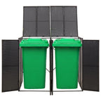Vidaxl containerberging dubbel 140x80x117 cm poly rattan zwart