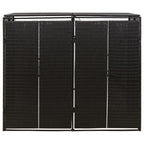 Vidaxl containerberging dubbel 140x80x117 cm poly rattan zwart