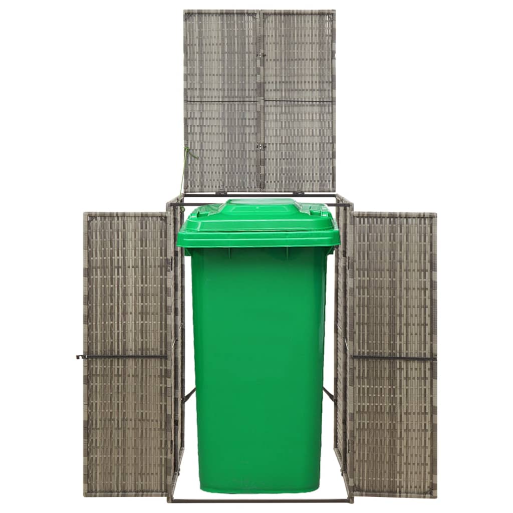 Vidaxl containerberging enkel 70x80x117 cm poly rattan grijs