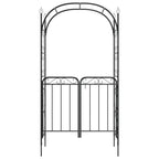 Vidaxl tuinboog met poort 108x45x235 cm staal zwart