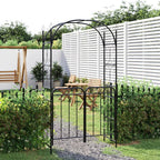 Vidaxl tuinboog met poort 108x45x235 cm staal zwart