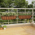 Vidaxl wandbakken 2 st met kokosvezel 76x21x16 cm staal zwart