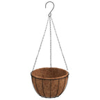 Vidaxl plantenbakken hangend 4 st met kokosbak staal ø 40x63 cm zwart