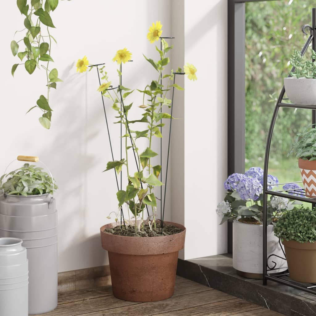 Vidaxl plantenstaken 20 st 61 cm staal donkergroen