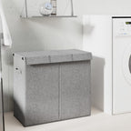 Vidaxl wasmand inklapbaar 64,5x34,5x59 cm kunstlinnen grijs