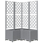 Vidaxl plantenbak met latwerk 80x80x136 cm polypropeen lichtgrijs