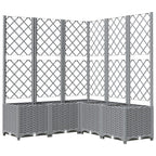 Vidaxl plantenbak met latwerk 120x120x136 cm polypropeen lichtgrijs