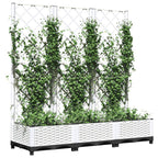 Vidaxl plantenbak met trellis wit 120x40x121,5 cm pp