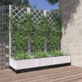 Vidaxl plantenbak met trellis wit 120x40x121,5 cm pp