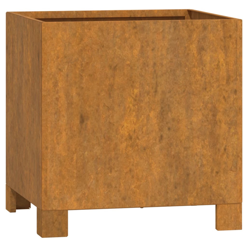 Vidaxl plantenbak met poten roestig 30x30x30 cm cortenstaal