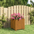 Vidaxl plantenbak met poten roestig 30x30x30 cm cortenstaal