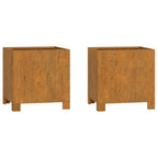 VidaXL Plantenbakken met poten 2 st roestig 32x30x33 cm cortenstaal