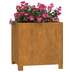 Vidaxl plantenbak met poten roestig 40x40x40 cm cortenstaal